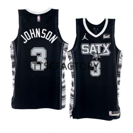 Maillot Basket Homme San Antonio Spurs Keldon Johnson 3 Nike 2022-23 Statement Edition Noir Swingman